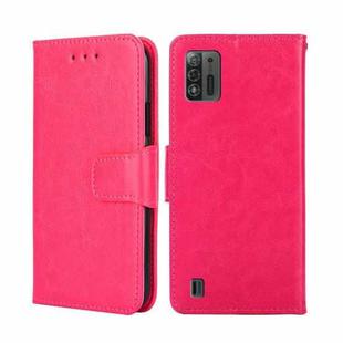 For ZTE Blade A52 Lite Crystal Texture Horizontal Flip Leather Phone Case(Rose Red)