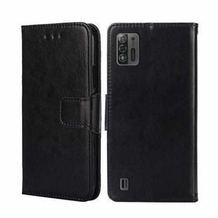 For ZTE Blade A52 Lite Crystal Texture Horizontal Flip Leather Phone Case(Black)