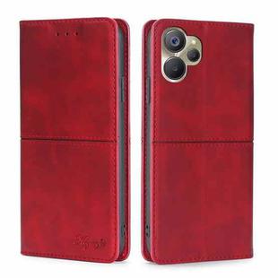 For Realme 9i 5G Global/10 5G Cow Texture Magnetic Leather Phone Case(Red)