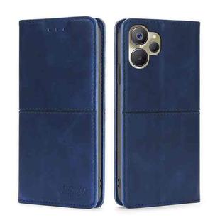 For Realme 9i 5G Global/10 5G Cow Texture Magnetic Leather Phone Case(Blue)