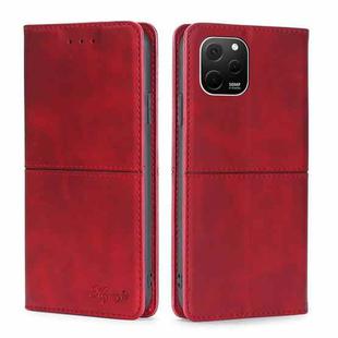For Huawei nova Y61 Cow Texture Magnetic Leather Phone Case(Red)