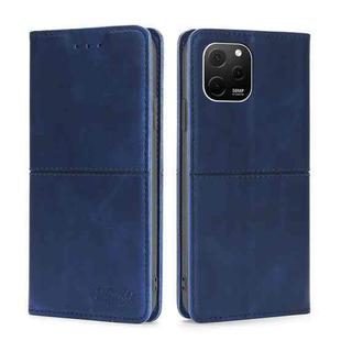 For Huawei nova Y61 Cow Texture Magnetic Leather Phone Case(Blue)
