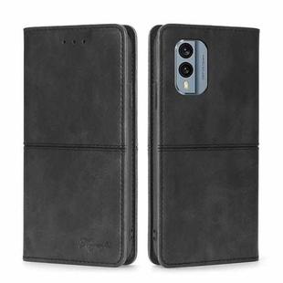 For Nokia X30 5G Cow Texture Magnetic Leather Phone Case(Black)