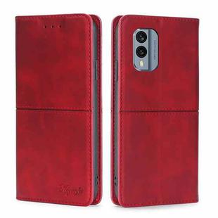 For Nokia X30 5G Cow Texture Magnetic Leather Phone Case(Red)