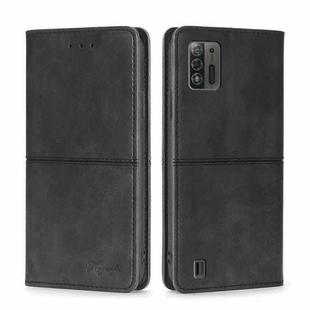 For ZTE Blade A52 Lite Cow Texture Magnetic Leather Phone Case(Black)