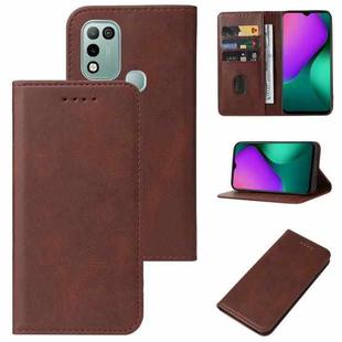 For Infinix Hot 10 Play/Smart 5 India Magnetic Closure Leather Phone Case(Brown)