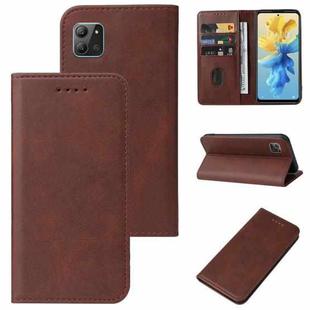 For Infinix Hot 11 2022 Magnetic Closure Leather Phone Case(Brown)