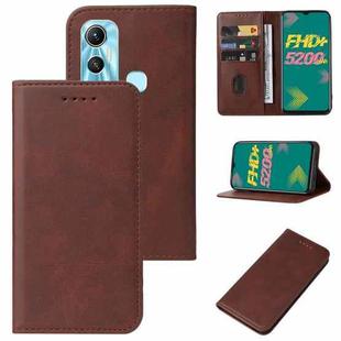 For Infinix Hot 11 X662 Magnetic Closure Leather Phone Case(Brown)