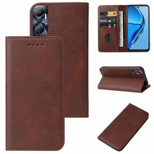 For Infinix Hot 20S Magnetic Closure Leather Phone Case(Brown)
