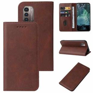 For Nokia G21/G11 Magnetic Closure Leather Phone Case(Brown)