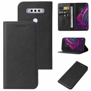 For TCL 10 SE Magnetic Closure Leather Phone Case(Black)