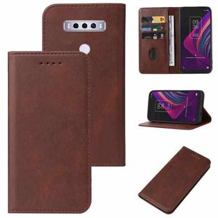 For TCL 10 SE Magnetic Closure Leather Phone Case(Brown)