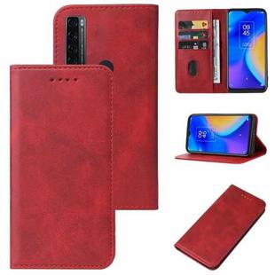 For TCL 20 SE Magnetic Closure Leather Phone Case(Red)