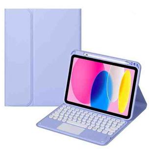 For iPad 10th Gen 10.9 2022 SA-10C Bluetooth Touch Keyboard Leather Tablet Case with Pen Slot(Purple)