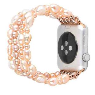 For Apple Watch 5 & 4 40mm / 3 & 2 & 1 38mm Pearl Crystal Watch Band(Natural Pearl)