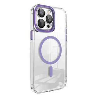 For iPhone 14 Lens Protector MagSafe Phone Case(Purple)