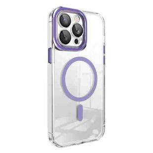 For iPhone 13 Lens Protector MagSafe Phone Case(Purple)