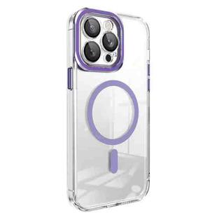 For iPhone 12 Pro Max Lens Protector MagSafe Phone Case(Purple)