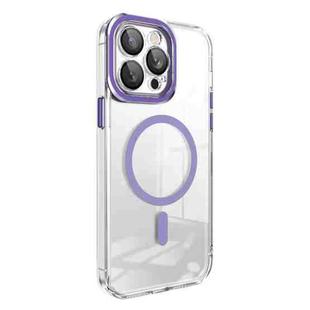 For iPhone 12 Lens Protector MagSafe Phone Case(Purple)