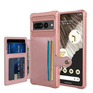 For Google Pixel 7 Pro 5G Magnetic Wallet Card Bag Leather Phone Case(Rose Gold)