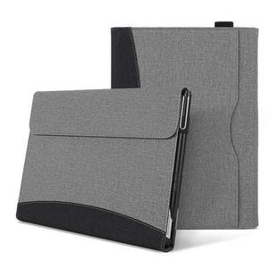 For Microsoft Surface Go 3 / 2 / 1 Cloth Texture Stitching Leather Tablet Case(Black Grey)