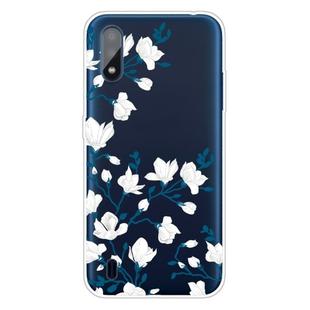 For Galaxy A01 Shockproof Painted Transparent TPU Protective Case(Magnolia Flower)