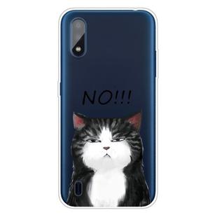 For Galaxy A01 Shockproof Painted Transparent TPU Protective Case(No Cat)