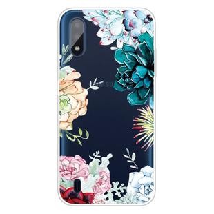 For Galaxy A01 Shockproof Painted Transparent TPU Protective Case(Gem Flower)