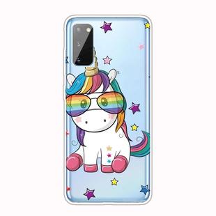 For Galaxy A41 Shockproof Painted Transparent TPU Protective Case(Eye Unicorn)