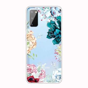 For Galaxy A41 Shockproof Painted Transparent TPU Protective Case(Gem Flower)