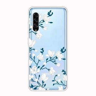 For Galaxy A90 5G Shockproof Painted Transparent TPU Protective Case(Magnolia Flower)