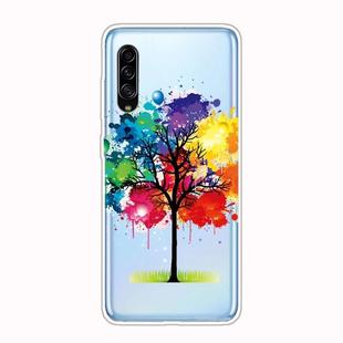 For Galaxy A90 5G Shockproof Painted Transparent TPU Protective Case(Oil Painting Tree)