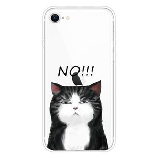 For iPhone SE 2022 / SE 2020 Shockproof Painted Transparent TPU Protective Case(No Cat)