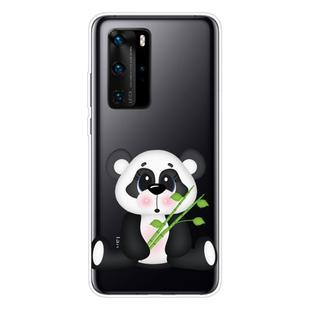 For Huawei P40 Shockproof Painted Transparent TPU Protective Case(Bamboo Panda)