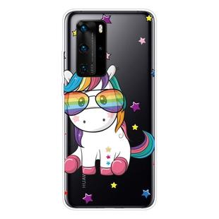 For Huawei P40 Shockproof Painted Transparent TPU Protective Case(Eye Unicorn)