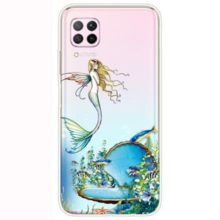 For Huawei P40 Lite Shockproof Painted Transparent TPU Protective Case(Mermaid)