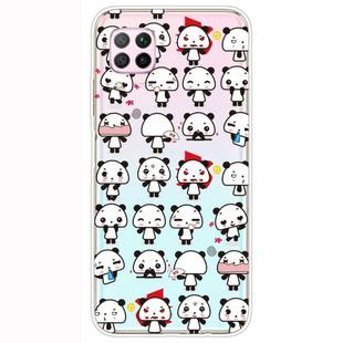 For Huawei P40 Lite Shockproof Painted Transparent TPU Protective Case(Mini Panda)