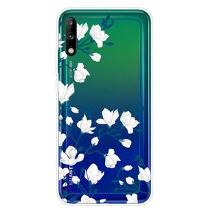 For Huawei P40 Lite E Shockproof Painted Transparent TPU Protective Case(Magnolia Flower)