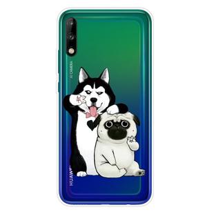 For Huawei P40 Lite E Shockproof Painted Transparent TPU Protective Case(Selfie Dog)