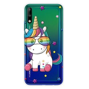 For Huawei P40 Lite E Shockproof Painted Transparent TPU Protective Case(Eye Unicorn)