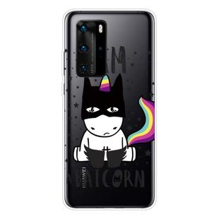 For Huawei P40 Pro Shockproof Painted Transparent TPU Protective Case(Batman)