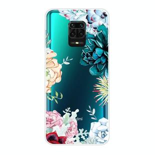 For Xiaomi Redmi Note 9S Shockproof Painted Transparent TPU Protective Case(Gem Flower)