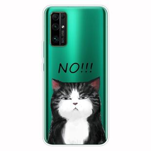 For Huawei Honor 30 Shockproof Painted Transparent TPU Protective Case(No Cat)