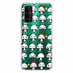 For Huawei Honor 30 Pro Shockproof Painted Transparent TPU Protective Case(Mini Panda)