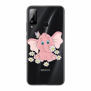 For Huawei Honor Play 4T Shockproof Painted Transparent TPU Protective Case(Little Pink Elephant)