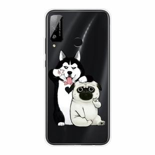 For Huawei Honor Play 4T Shockproof Painted Transparent TPU Protective Case(Selfie Dog)