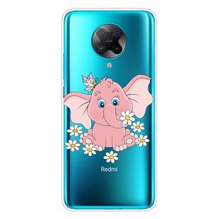 For Xiaomi Redmi K30 Pro Shockproof Painted Transparent TPU Protective Case(Little Pink Elephant)