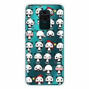 For Xiaomi Redmi Note 9 Shockproof Painted Transparent TPU Protective Case(Mini Panda)