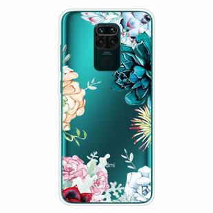 For Xiaomi Redmi Note 9 Shockproof Painted Transparent TPU Protective Case(Gem Flower)