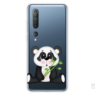 For Xiaomi Mi 10 5G Shockproof Painted Transparent TPU Protective Case(Bamboo Panda)